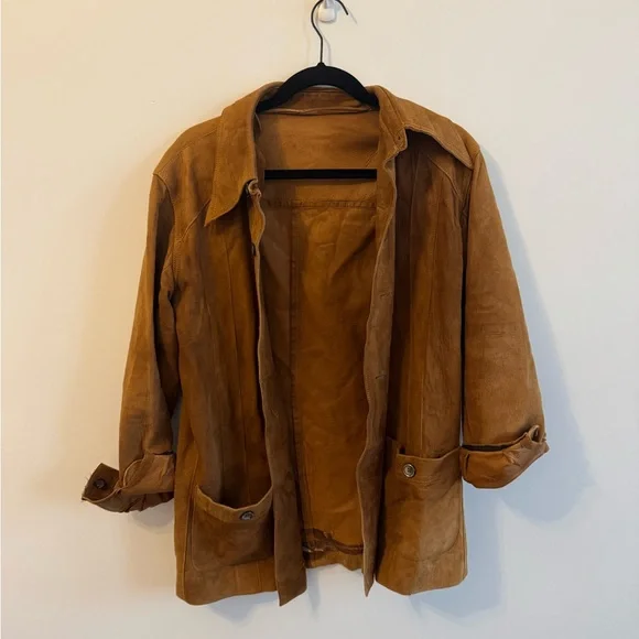 Vintage Men's Brown Suede Shirt Jacket - Picture 1 of 12